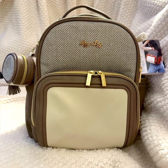 Itzy Ritzy Mini Backpack Diaper Bag - Vanilla Latte- BNWT